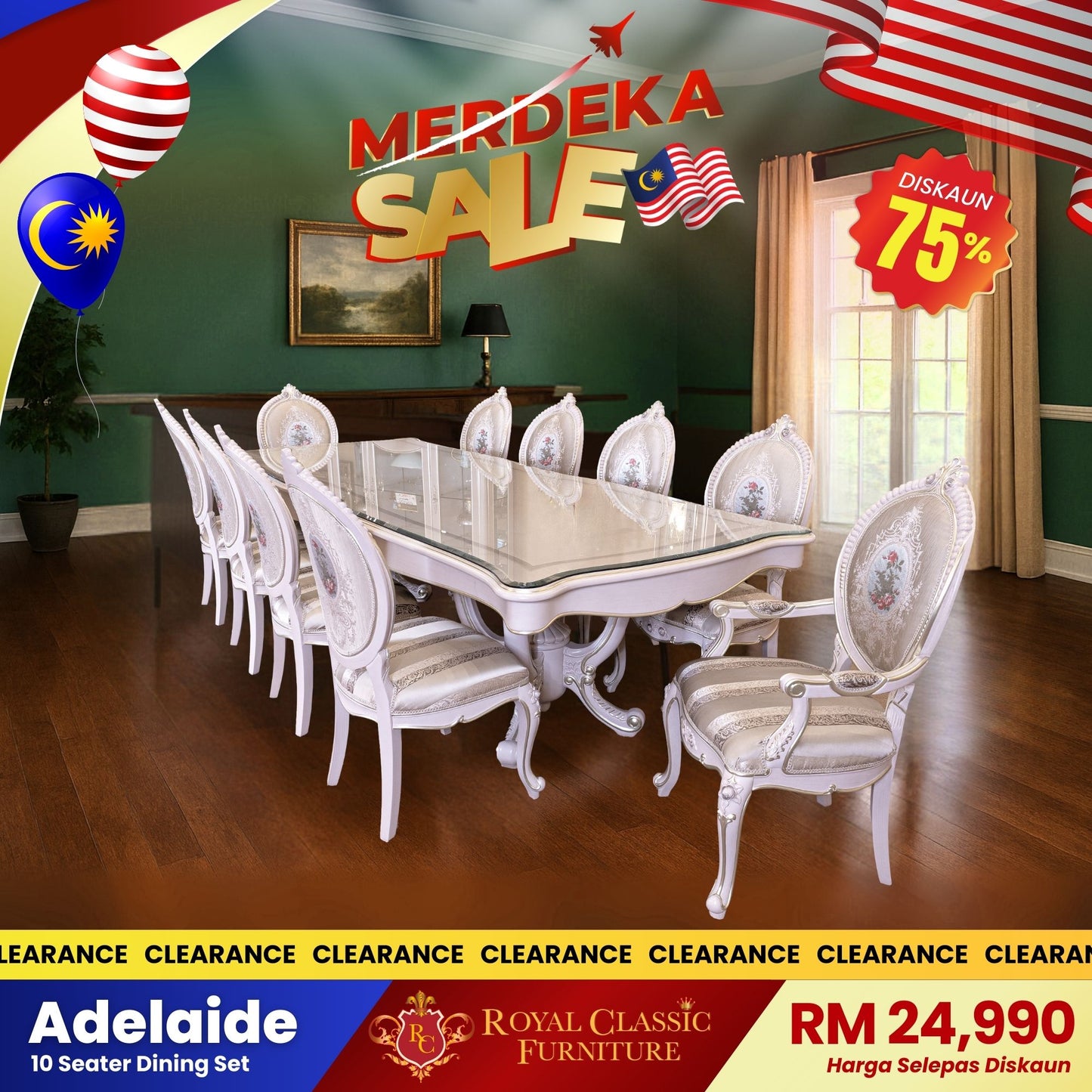 ADELAIDE 10-Seater Dining Set