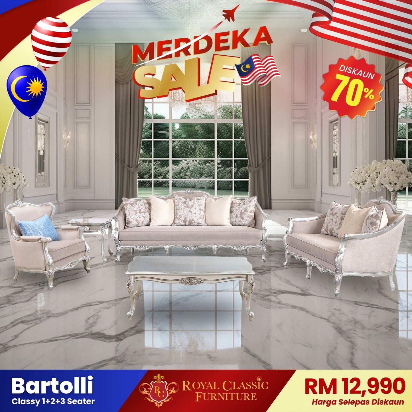 BARTOLLI 1+2+3 Seater Sofa Set