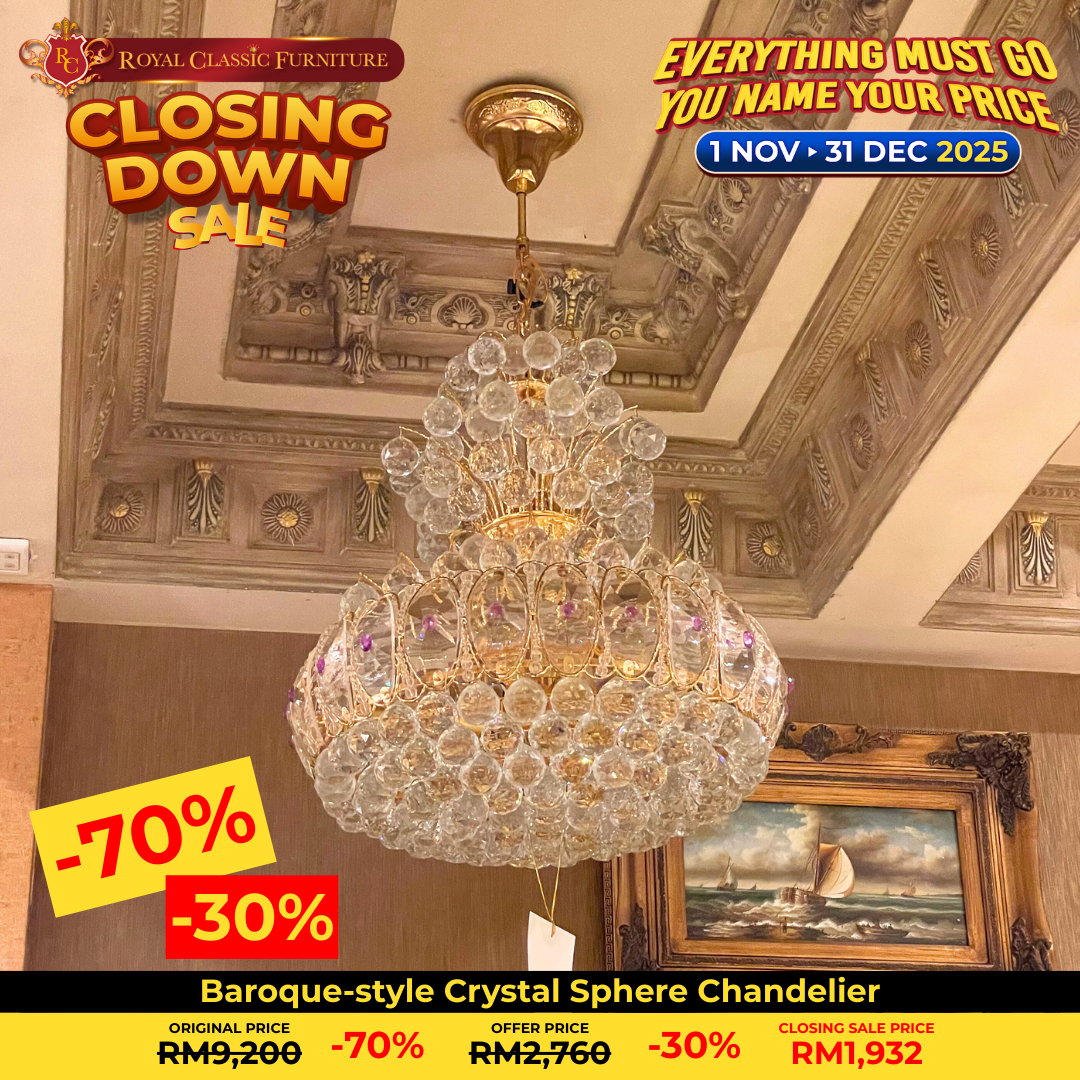 Baroque-style Crystal Sphere Chandelier (1‑tier)