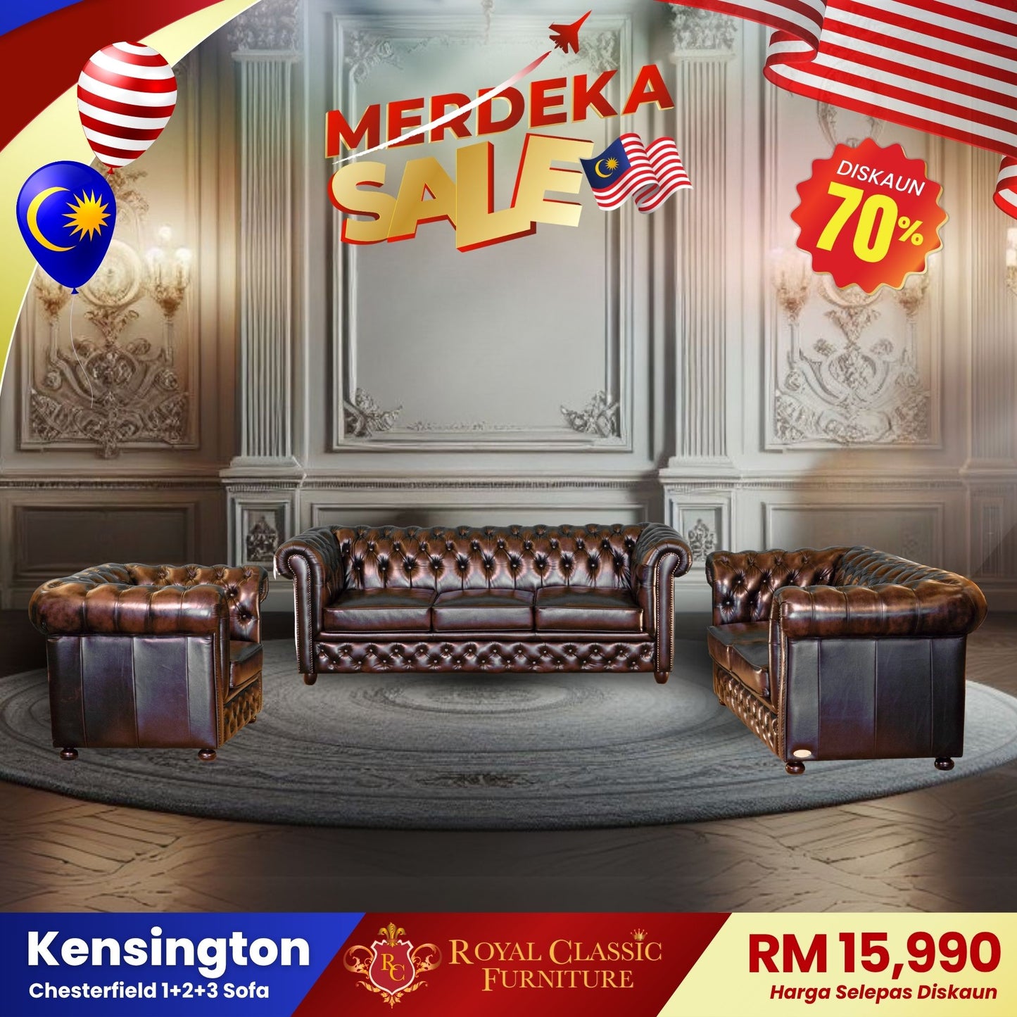 KENSINGTON 1+2+3 Seater Sofa Set