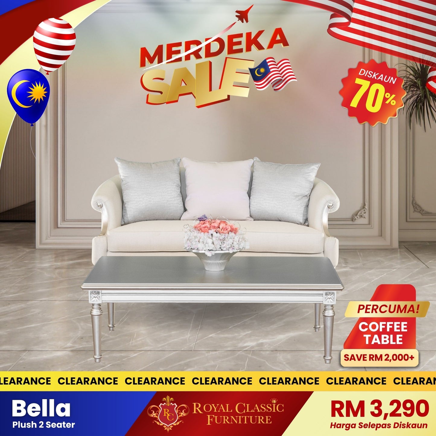 BELLA 2 Seater Sofa