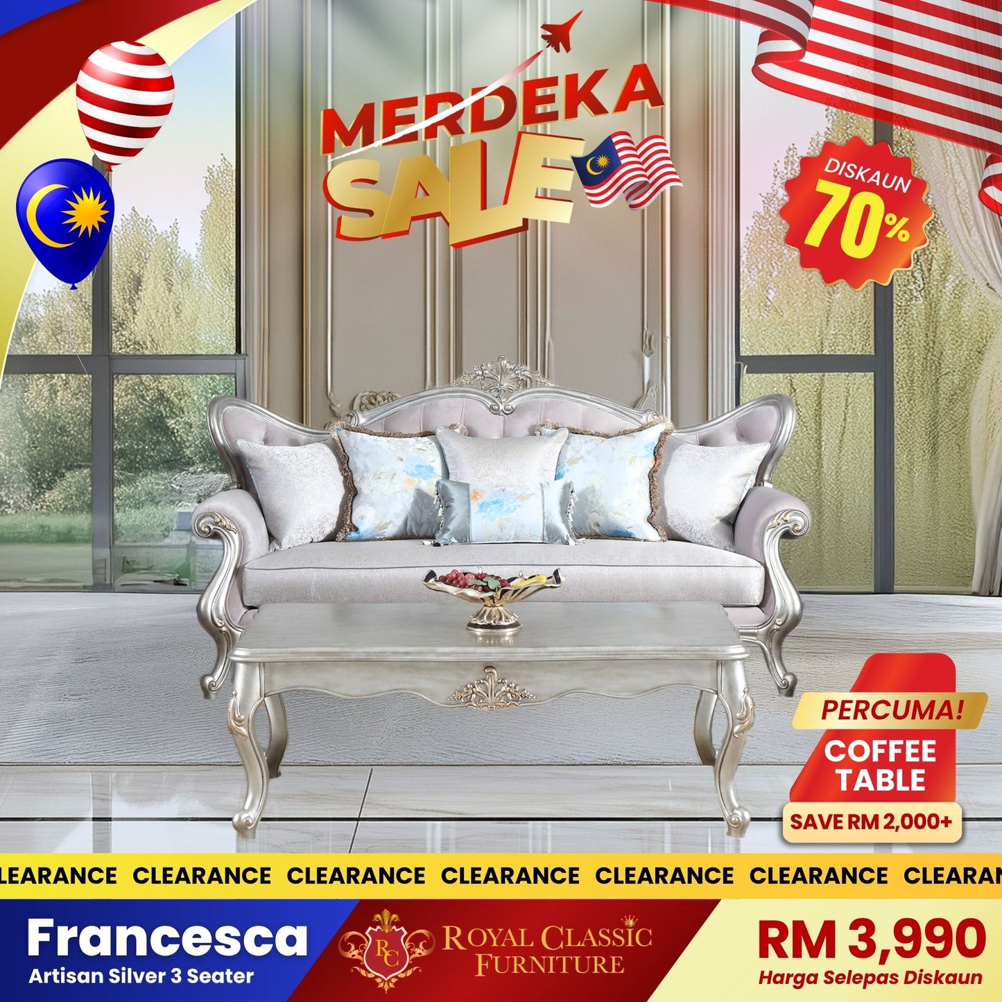 FRANCESCA 3 Seater Sofa