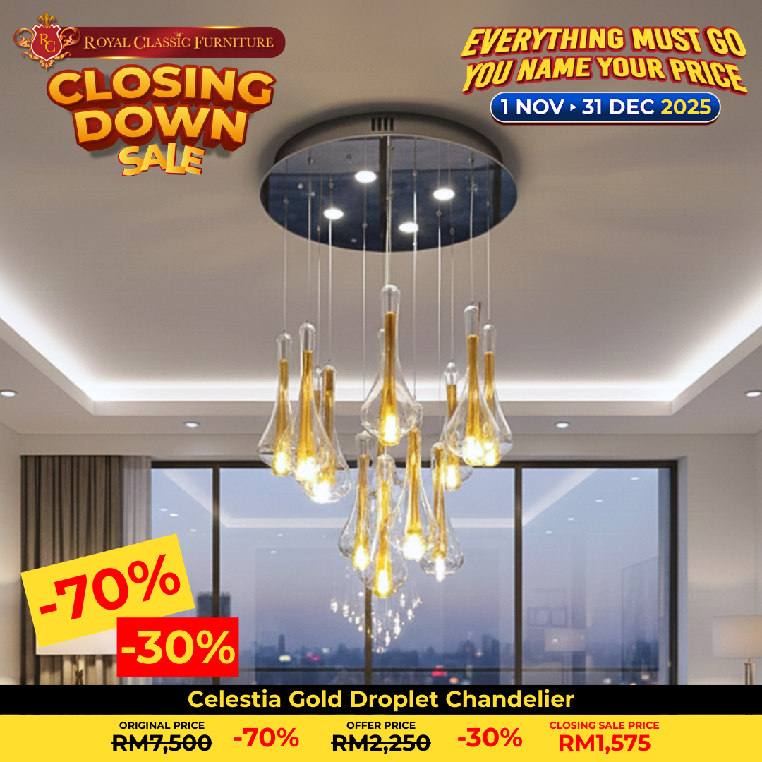 Celestia Gold Droplet Chandelier