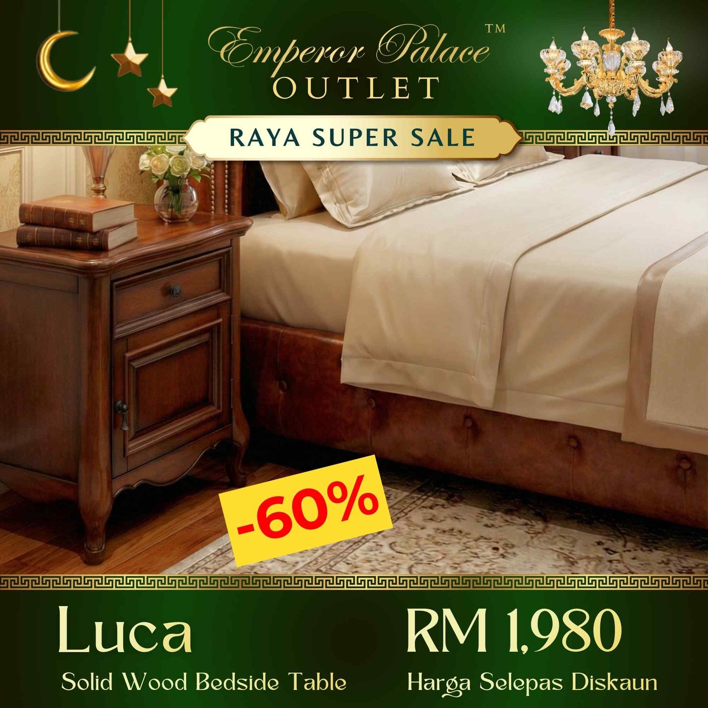 The LUCA Solid Wood Bedside Table