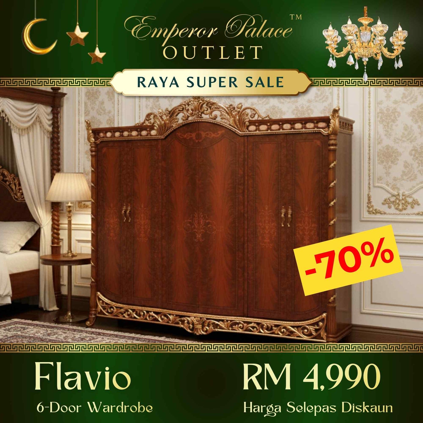 FLAVIO 6-Door Wardrobe