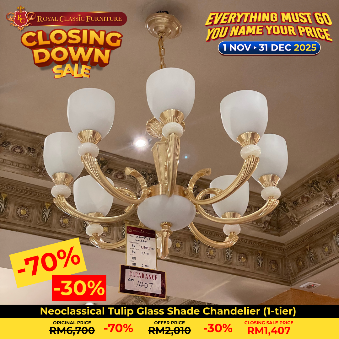 Neoclassical Tulip Glass Shade Chandelier (1‑tier)