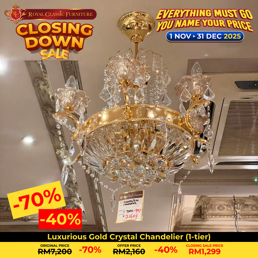 Luxurious Gold Crystal Chandelier (1‑tier)
