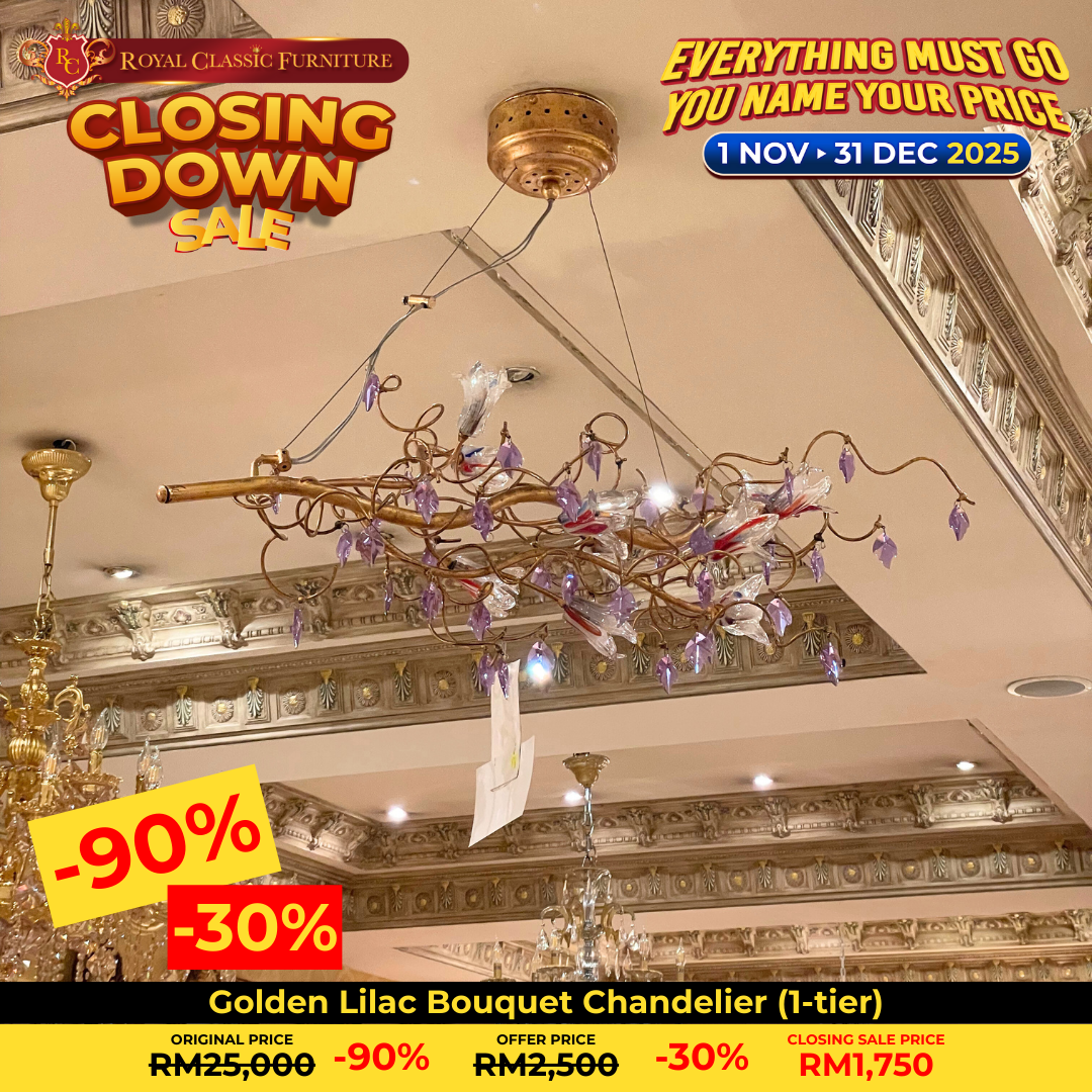 Golden Lilac Bouquet Chandelier (1‑tier)