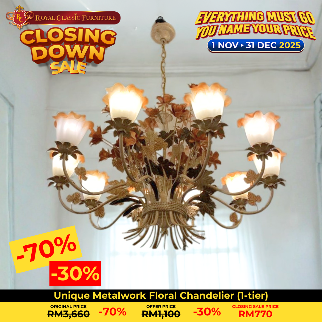 Unique Metalwork Floral Chandelier (1-tier)