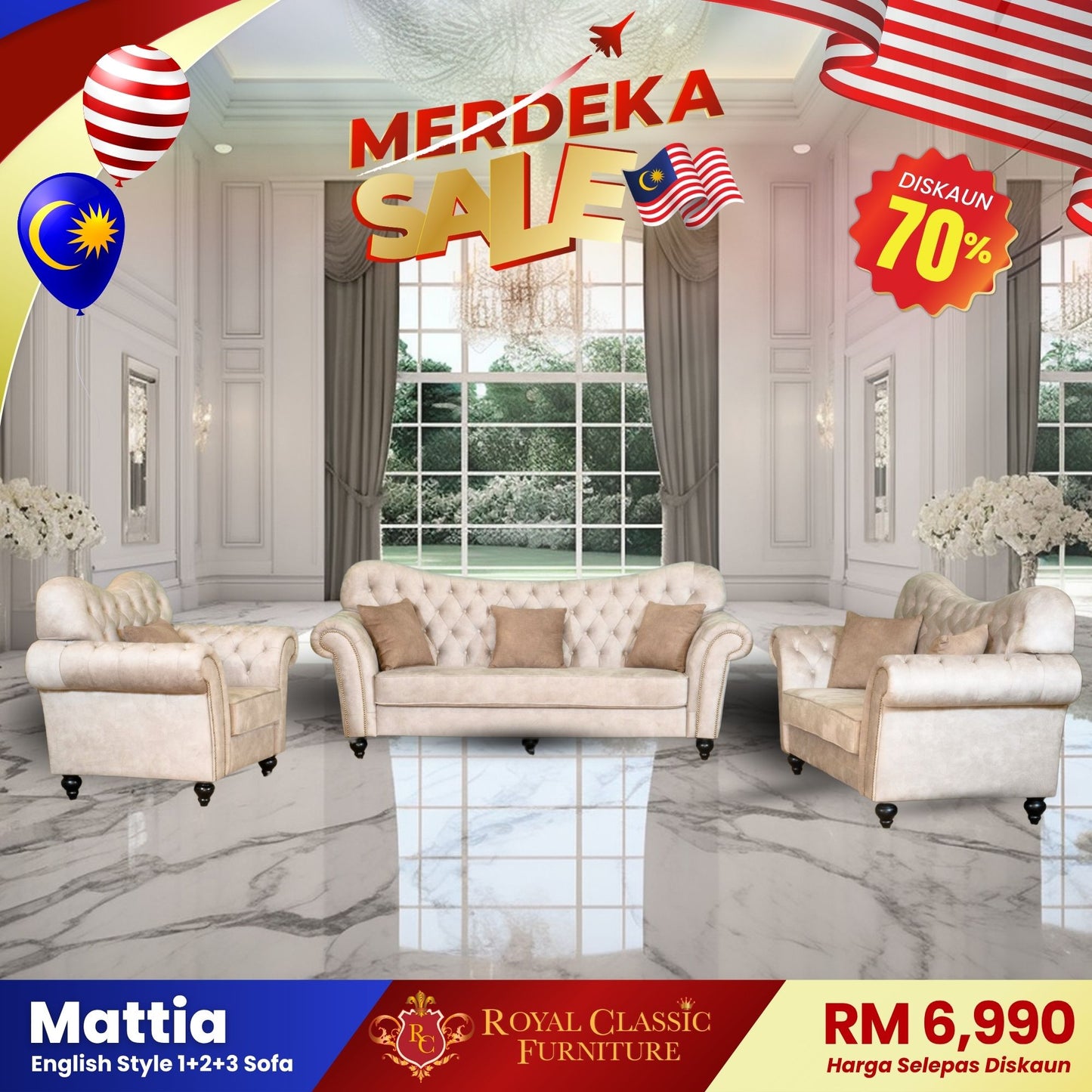 MATTIA 1+2+3 Seater Sofa Set