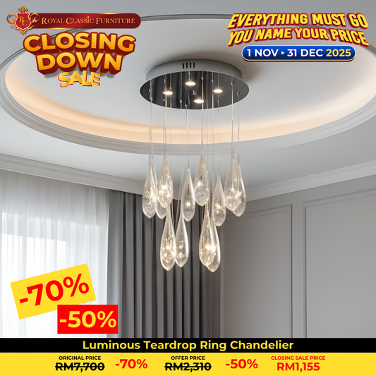 Luminous Teardrop Ring Chandelier