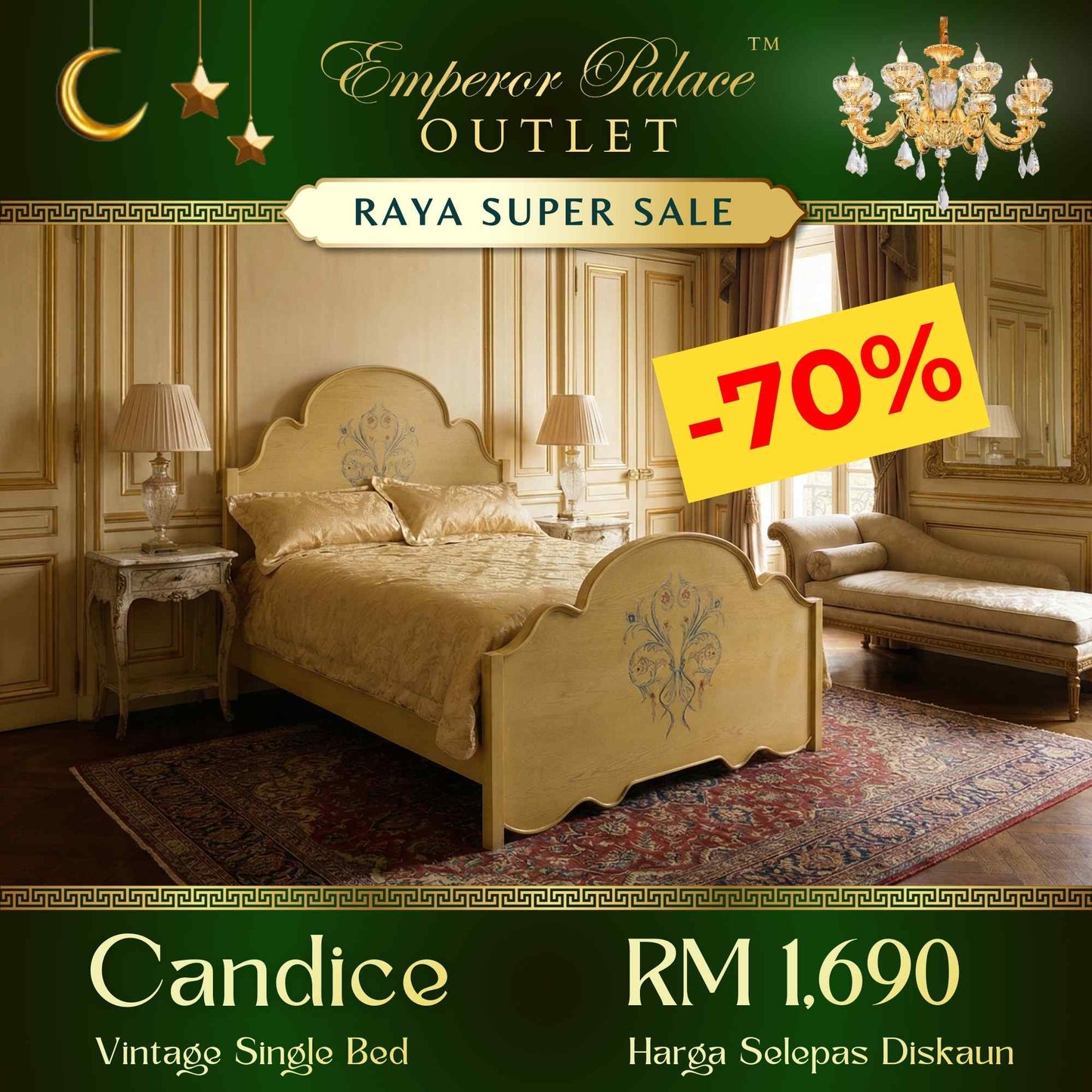 CANDICE Vintage Single Bed
