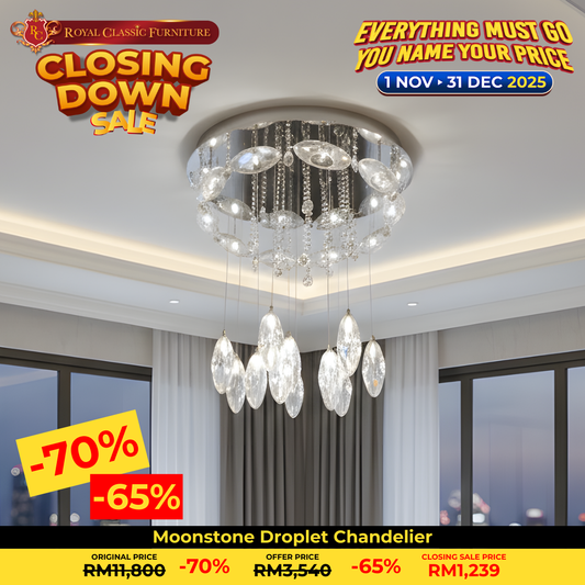 Moonstone Droplet Chandelier