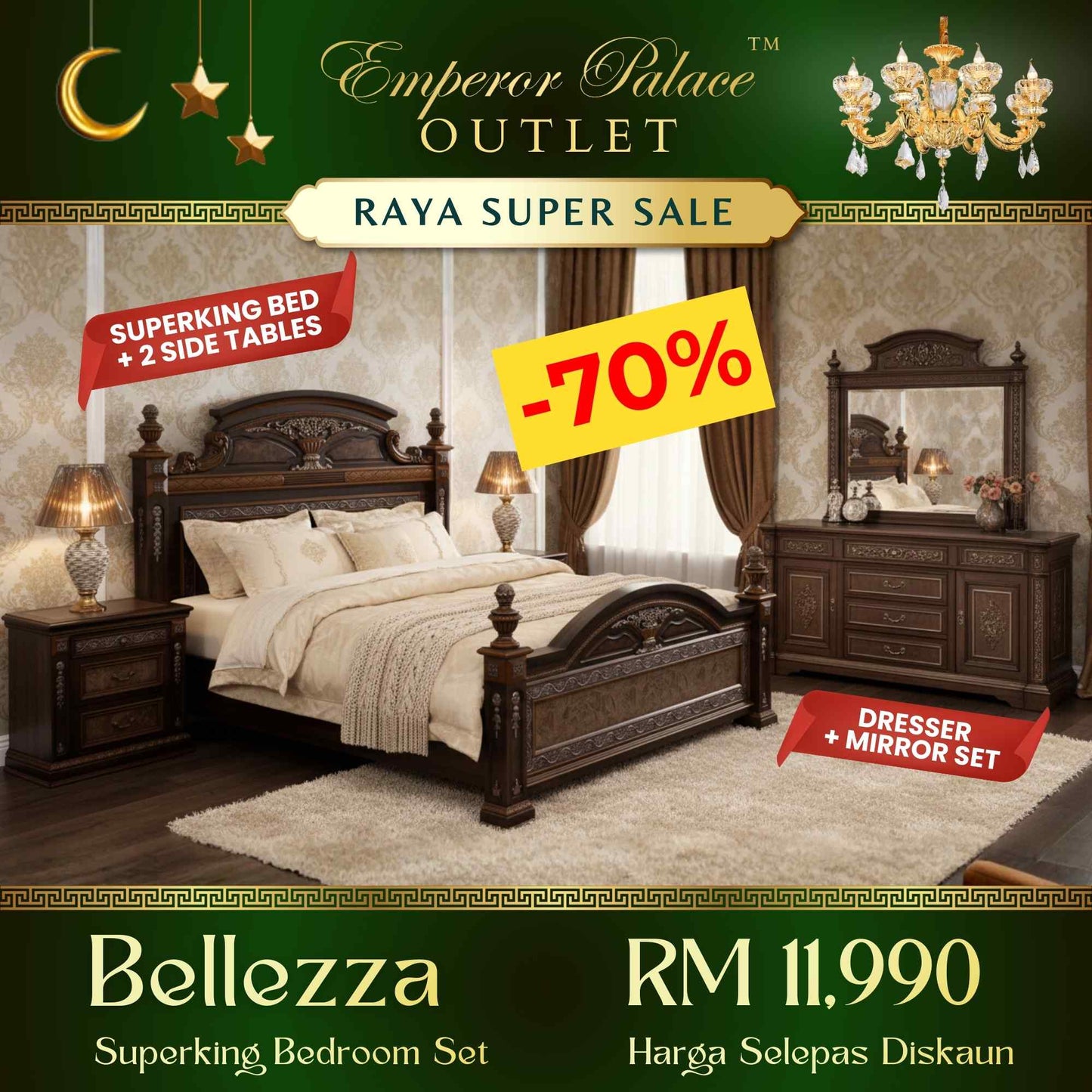 BELLEZZA Superking Bed Set