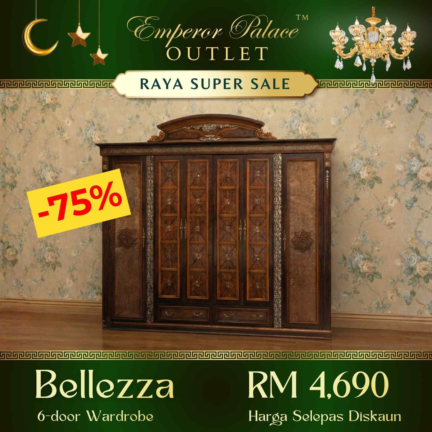 BELLEZZA 6-Door Wardrobe