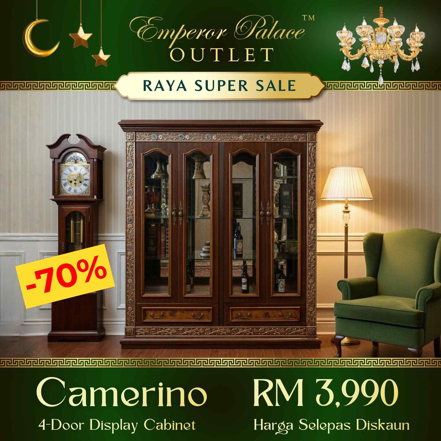 CAMERINO 4-Door Display Cabinet