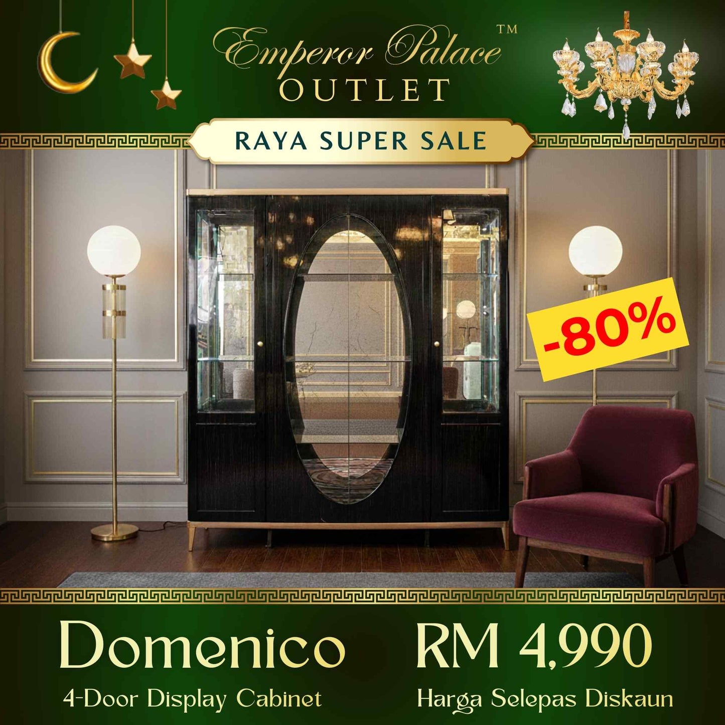 DOMENICO 4-Door Display Cabinet