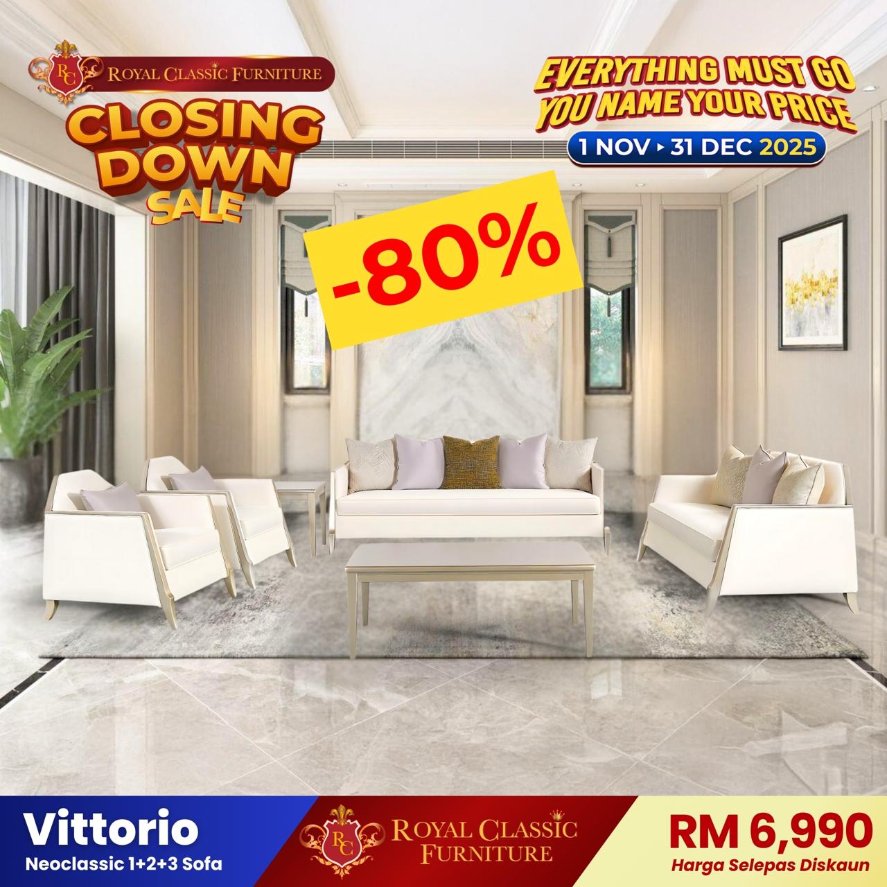 VITTORIO 1+2+3 Sofa Set